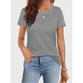 thumbnail image 6 of Womens Summer Casual Short Sleeve Tunics Tops Crew Neck Blouses Dressy Basic Shirts, 6 of 6