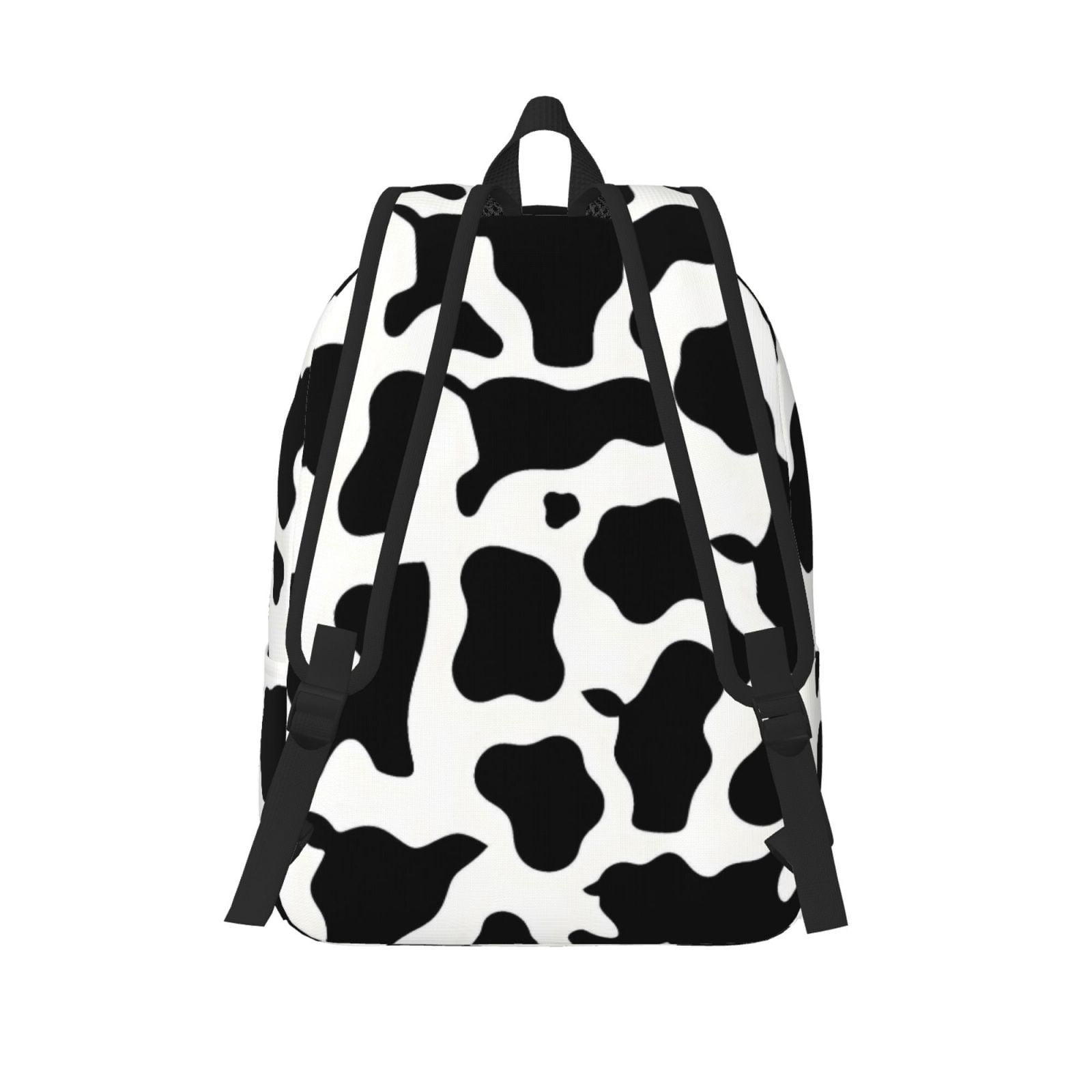 Casual Canvas Backpack Without Interlayer Large Capacity Stick Bag Design For Outdoor Shopping Office Outdoor Sports Simple Cow Print Pattern, Vector Art Style_4 Medium