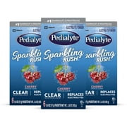 Pedialyte Sparkling Rush Electrolyte Powder, Cherry, Sparkling Electrolyte Hydration Drink, 0.6 oz Powder Pack, 18 Count