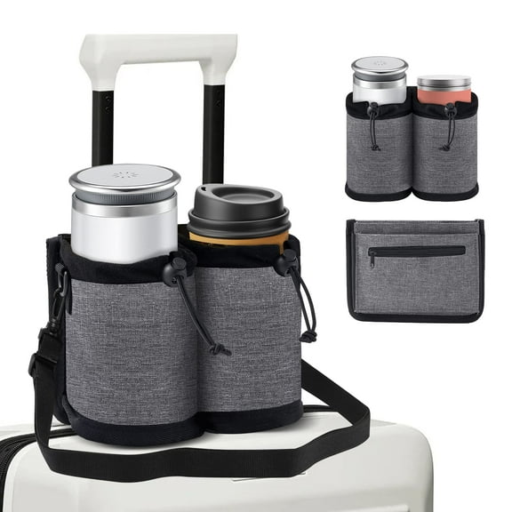 Luggage Cup Holder for Suitcases Free Hands, Adjustable for Different Sizes of Coffee Cups, Universal Luggage Accessories