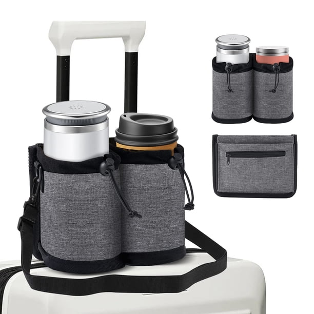 Portavasos para maletas con manos libres, ajustable para diferentes tamaños de tazas de café, accesorios universales para equipaje