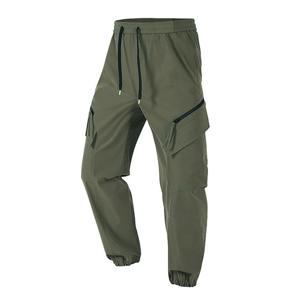 LNWUY Men's Plus Size Lightweight Joggers Pants Quick Dry Cargo Hiking Pants Workout Athletic Pants for Men Casual Outdoor Sweatpants Green XXXXL