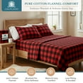 thumbnail image 2 of Casa Platino 4-Piece Cotton Flannel Bed Sheet Set, Queen – Deep Pocket, Buffalo Red, 2 of 7