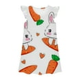 thumbnail image 2 of Toddler Girls Nightgown Size 7 8 Easter Pajamas Dress Bunny Flutter Sleeve Nightdress Sleepwear W09Orange 3-4 Years, 2 of 3
