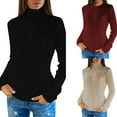 thumbnail image 2 of Yokua Womens Slim Long Sleeve Turtleneck Sweater Thick Warm Cable Knitted Jumper Top, 2 of 11