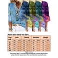 thumbnail image 2 of Uhndy Women Blouse Tie Dye Print Tunic Shirt，Long Sleeve Oversized Vintage Plaid Pullover V Neck Top, 2 of 2