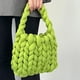 thumbnail image 4 of Bolso tejido a mano para mujer, bolso de hombro de lana islandesa suave a la moda, regalo (verde) Sywqhk Para Estrenar, 4 of 5