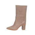 thumbnail image 2 of Schutz Women's Halston Goat Brown Mid Calf Pointy Toe Mid Calf Block heel Bootie (5.5), 2 of 6