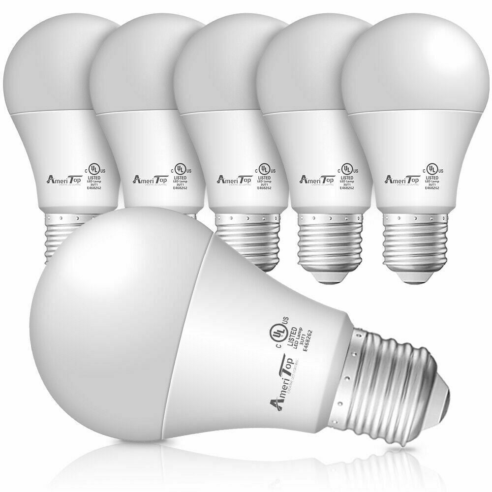 A19 LED Light Bulbs 6 Pack, Efficient 9W(60W Equivalent) 830 Lumens