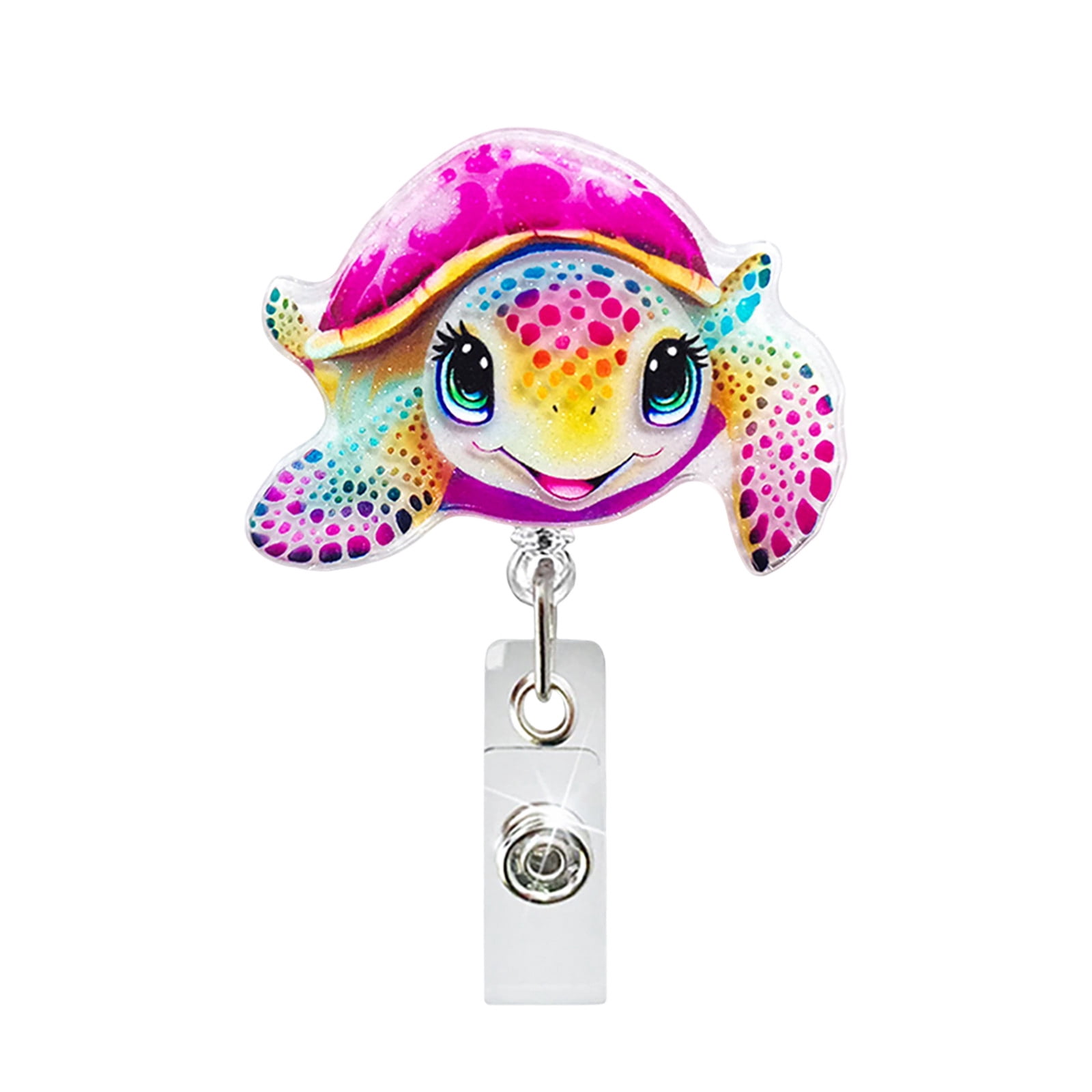 Funny Turtle Badge Reel, Cute Retractable ID Card Badge Holder  Cartoon ID Name Tag Holders Work Badge Clip for Teachers, Students,Workers Graduation, Back to School, Christmas, Birthdays Gifts- 2pc