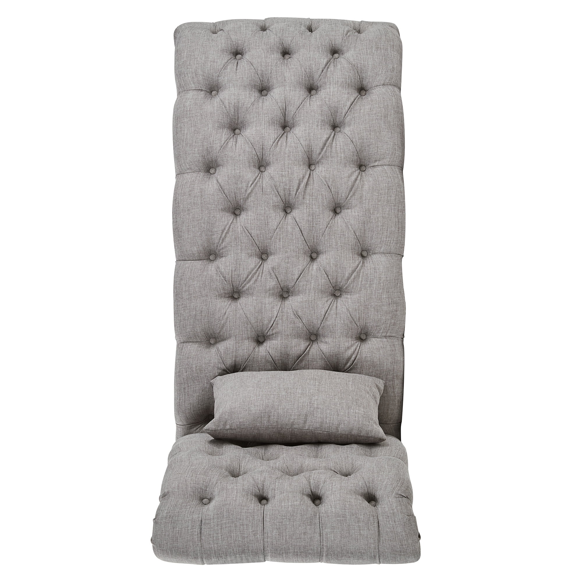 Weston Home Bowman Tufted Armless Chaise with Matching Pillow, Gray Linen