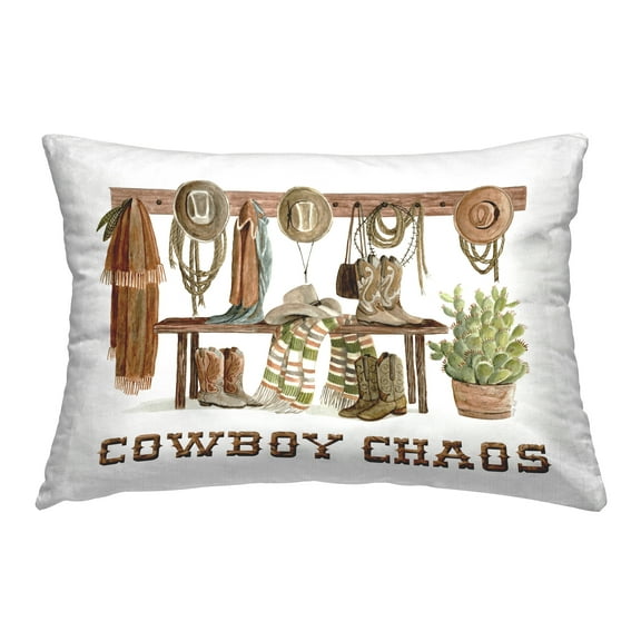 Stupell Industries Cowboy Chaos Accessories Decorative Printed Throw Pillow Design by Cindy Jacobs.