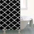 thumbnail image 4 of Black and White Geometric Lattice Pattern Shower Curtain 72"x84" ,Bathroom Decorative Shower Curtains Set with 12 Hooks,Modern Waterproof Washable Shower Curtain, 4 of 6