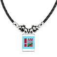 thumbnail image 1 of I Am From Kitts Nevis Necklace Jewelry Torque Leather Rope Pendant, 1 of 3