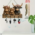 thumbnail image 6 of Rustic Highlands Cow Wooden Wall Hook Rail with Five Sturdy Black Metal Hooks for Organizing Coats Hats and Keys in Entryways Mudrooms and Farmhouse Style Kitchens for Home Organization and Decor, 6 of 8