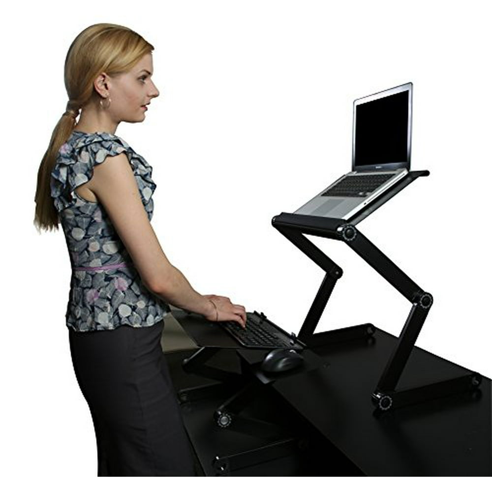WorkEZ Standing Desk Conversion Kit with 2 fans & 3 usb ports. Best Laptop Sit to Stand