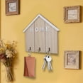 thumbnail image 1 of Llavero de pared | Organizador de entrada de madera con forma de casa y 3 ganchos | Decoración personalizada para llaves y objetos pequeños | Estilo rústico y moderno, 1 of 6