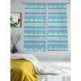 thumbnail image 3 of Bohemian Ethnic Sheer Curtains 72 Inch Long 2 Panels, Red Blue Floral Lines Linen Texture Light Filtering Rod Pocket Semi Sheer Curtains, Sheer Voile Drapes for Living Room Bedroom, 52"x72", 3 of 5