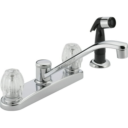 Peerless Core Two Handle Kitchen Faucet with Side Sprayer in Chrome (Best Hvlp Sprayer For Kitchen Cabinets)