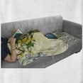 thumbnail image 6 of Vintage Soft Flannel Fleece Throw Blanket, Retro Style Lemon Tree in the Pot Realistic Detailed Sparrow and Butterfly, Cozy Plush for Indoor and Outdoor Use, 70" x 90", Multicolor, by Ambesonne, 6 of 6