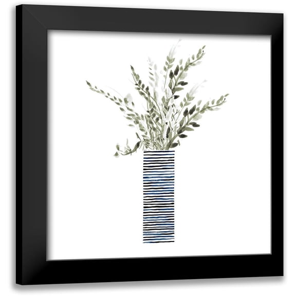 Loreth, Lanie 12x12 Black Modern Framed Museum Art Print Titled - Tall Blue Textured Vase