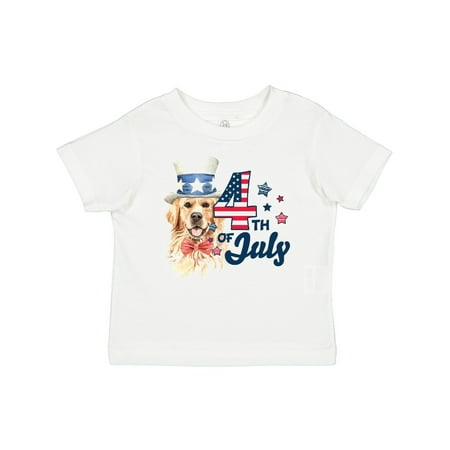 

Inktastic 4th of July Golden Retriever Top Hat with Red Bow and Stars Gift Baby Boy or Baby Girl T-Shirt