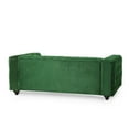 thumbnail image 3 of Noble House Feichko Velvet Tufted 3 Seater Sofa, Emerald, Espresso, 3 of 10