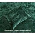 thumbnail image 4 of Chezmoi Collection Lux 3-Piece Forest Green Velvet Comforter Set Queen Size, All Season Lush Plush Velvet Bedding Set with Soft Washed Microfiber Reverse, 4 of 9