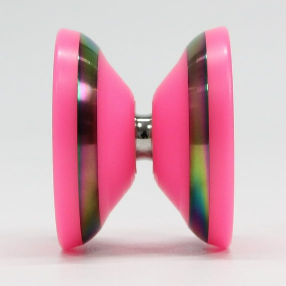 Ace Yo XIN Yo-Yo - POM with Stainless Steel Ring YoYo (Pink with Rainbow Ring)