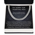thumbnail image 6 of I'm Sorry Gift For Him, Apology Gift For Men, Im Sorry Card, Cuban Link Chain For Man, Forgive Me Necklace, Men's Jewelry with Message Card and Box, 6 of 7