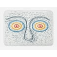 thumbnail image 1 of Psychedelic Bath Mat, Confused Man Portrait Human Face with Large Hypnotic Eyes Trance Hand Drawn, Non-Slip Plush Mat Bathroom Kitchen Laundry Room Decor, 29.5 X 17.5 Inches, Multicolor, Ambesonne, 1 of 2