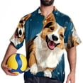 thumbnail image 4 of Corgi Dog Men's Short Sleeve Beach Shirts Hawaiian Button Down Casual Summer Printed Unisex Top, 4 of 6