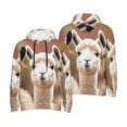 thumbnail image 6 of Bingfone Cute Alpaca in Daze Men's Drawstring Hoodie Long Sleeve Pocket Sweatshirts-Small, 6 of 6