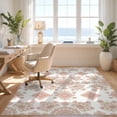 thumbnail image 3 of Design&I 5'x7' Washable Area Rug Snag-Free, Skid-Resistant Ivory Beige Scattered Botanical Weathered Classic Decorative Art for Dining Room, Under Table, Home Office, 3 of 7
