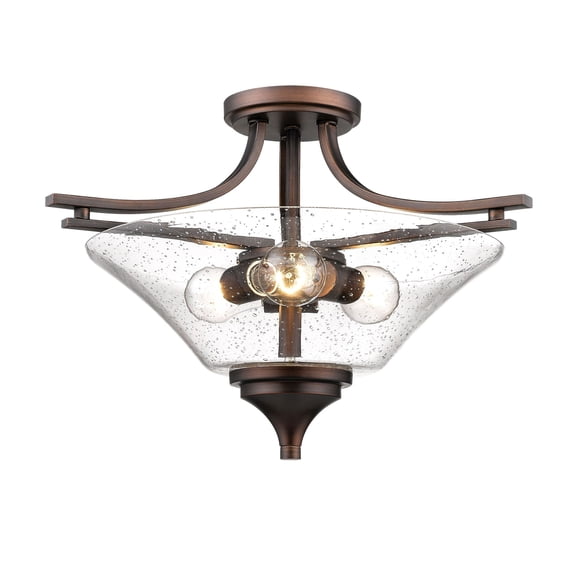 1483-RBZ Millennium Lighting Natalie - 3 Light Semi-Flush Mount-13 Inch Tall and 19 Inch Wide-Rubbed Bronze Finish