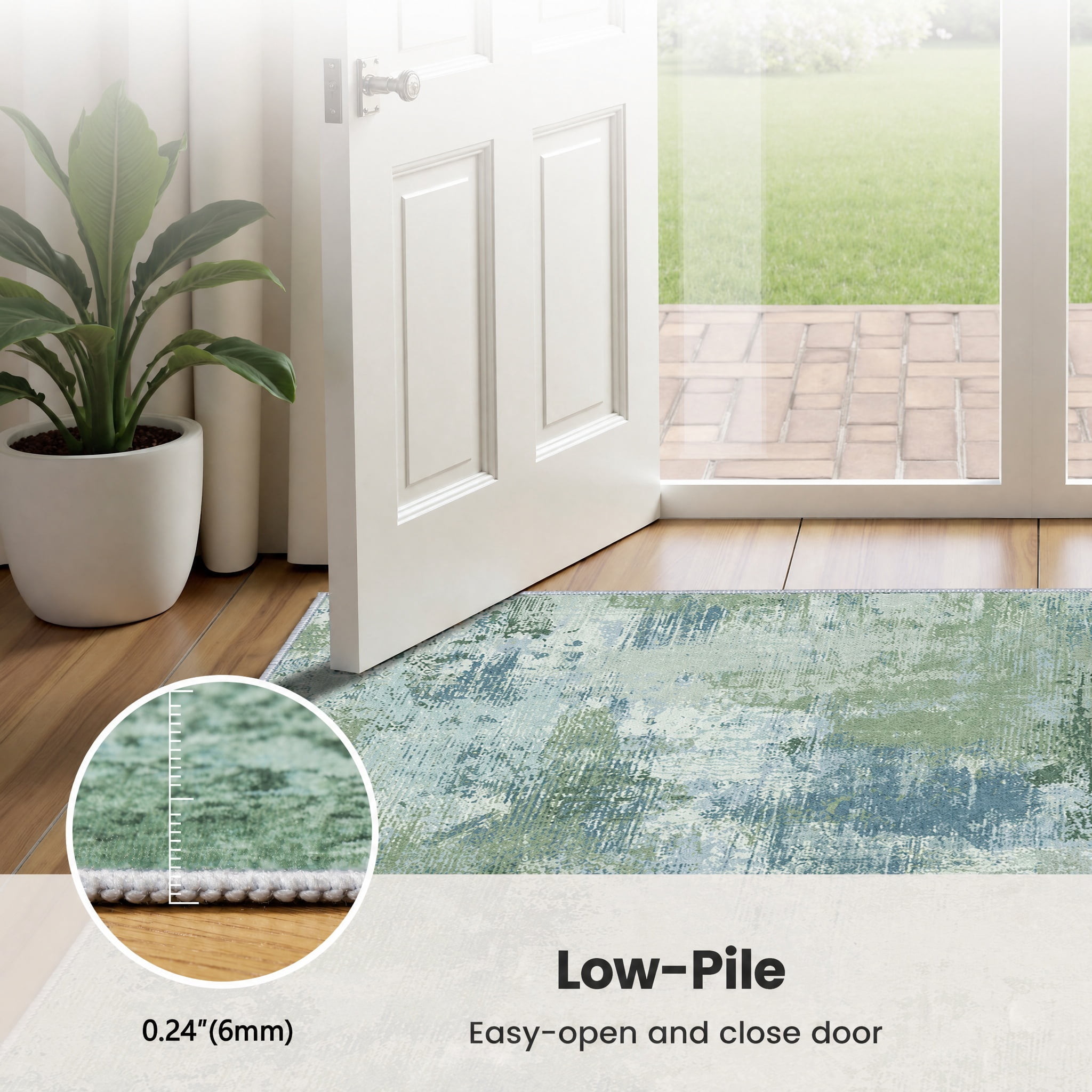 CHITOOMA 5'x7' Area Rugs for Living Room, Machine Washable Abstract Distressed Rugs Indoor Neutral Carpet Rugs for Bedroom Dining Room Office with Non-Slip Backing, Stain Resistant Non-Shed