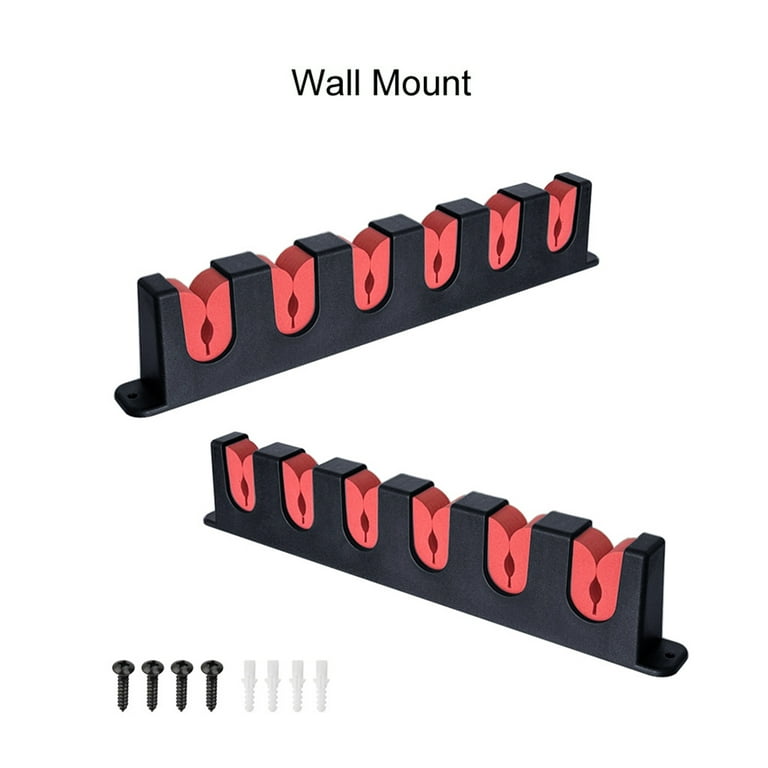 CXDa Fishing Rod Holder High-strength Strong Load Bearing Sturdy 6 Rods ABS  Plastic Wall Mounted Vertical Type Fishing Pole Organizer for Indoor 