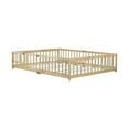 thumbnail image 5 of Jopath Queen Size Floor Bed Frame,Montessori Bed with Guardrails and Door,Rubber Wood Floor Bed with Slatted Base,for Kids,Boys,Girls Natural, 5 of 9