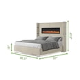 thumbnail image 6 of Pemberly Row Upholstery Wooden King Bed w/ Ambient lighting-Beige Velvet Finish, 6 of 6