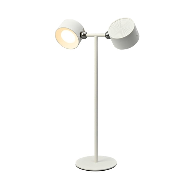 TFixol Rechargeable Dual-Head Desk Lamp with 360° Rotation, Magnetic Base, 2000mAh Battery, 3-Level Brightness, White-RGBCW Remote Control