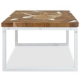 thumbnail image 5 of vidaXL Table Basse Résine de Teck 60x60x40 cm Blanc et Brun, 5 of 5