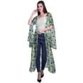 thumbnail image 2 of Moomaya Printed Georgette Beach Clothes For Women Long Shrug Cover Up Cardigan, 2 of 5