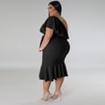 thumbnail image 5 of AURA Women Plus Size Sleeveless Midi Dress Casual Slim Fit Summer Ruffle Hem Dress, 5 of 7