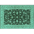 thumbnail image 1 of Ahgly Company Indoor Rectangle Oriental Turquoise Blue Traditional Area Rugs, 2' x 5', 1 of 4
