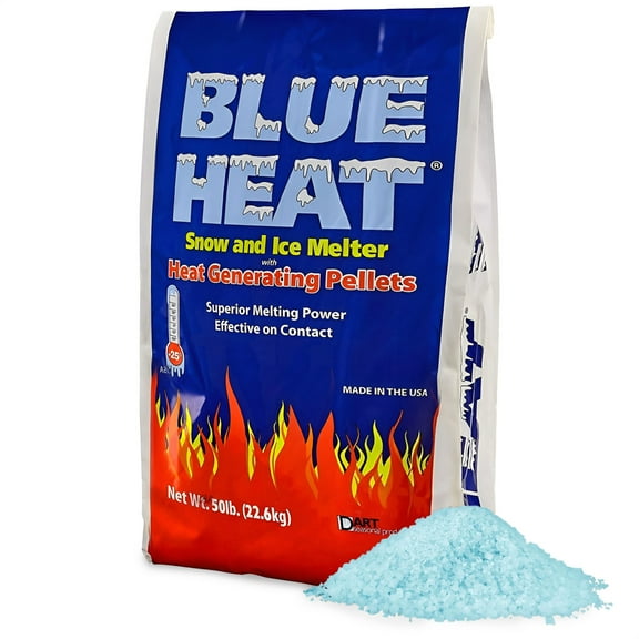 Snow Joe Blue Heat Snow & Ice Melter, Heat Generating Pellets, Non-Staining Melt, 20 Lb Bag