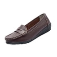thumbnail image 2 of Miluxas Women's Business Loafers Work Casual Flats Shoes Lightweight Penny Leather Slip On Walking Shoes Coffee 9(42), 2 of 6