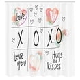 thumbnail image 3 of Ambesonne Xo Shower Curtain, Heart in Watercolors, 69"Wx84"L, Mint Green White, 3 of 3