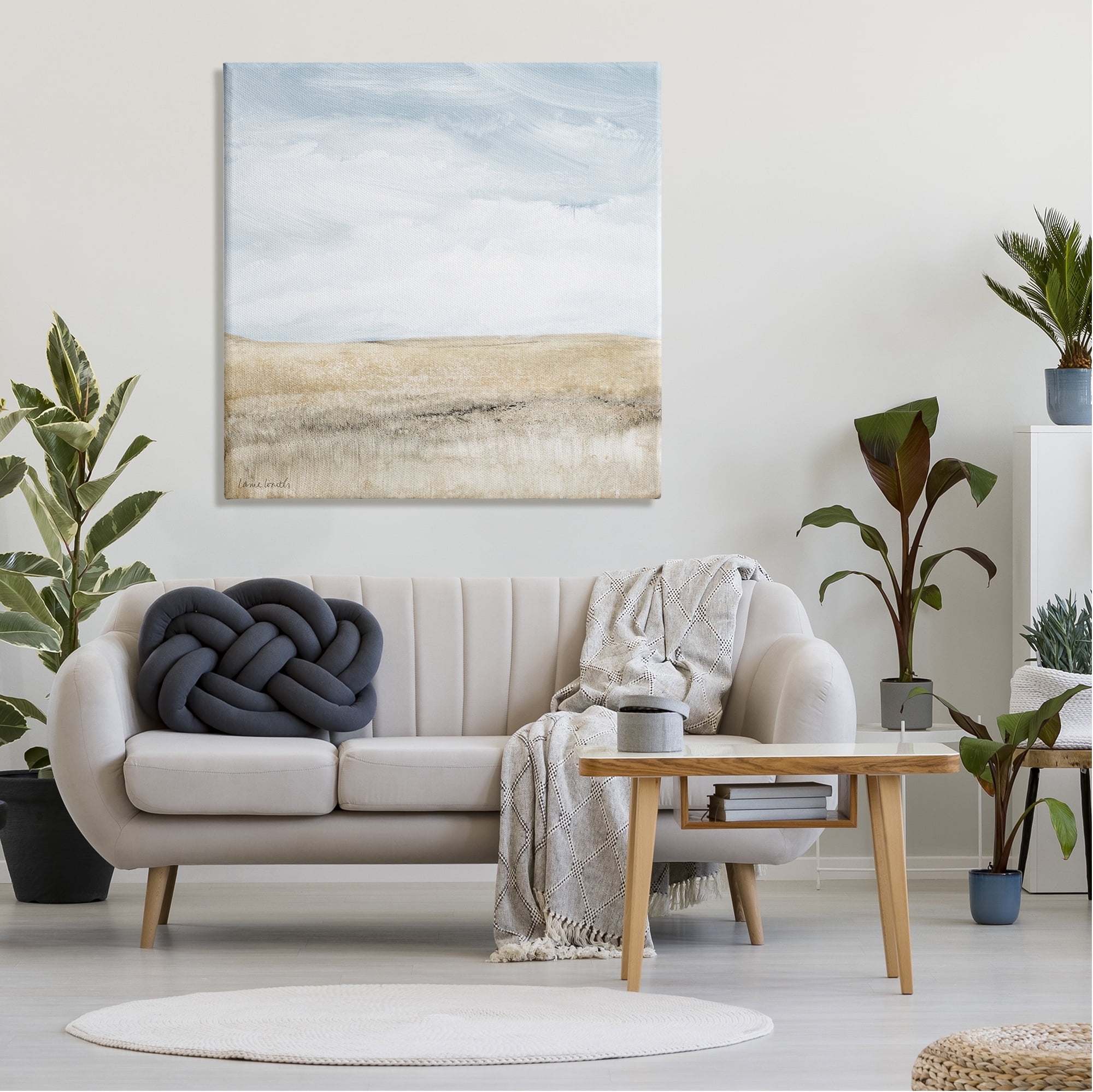 Stupell Industries Clear Sky over Field Landscape Painting Gallery Wrapped Canvas Art Print Wall Art, 36 x 36