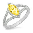 thumbnail image 7 of Halo Engagement Ring for Women - 1.2ct Simulated Yellow Diamond in 14K White Gold Promise Ring, 7 of 7