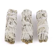 Ancient Veda 2 Pack White Sage 4 inch Smudge Stick Bundles & Smudge Guide for Smudging, Cleansing
